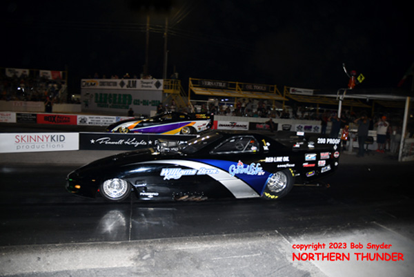 Kirk Williams - '200 Proof' (near lane) vs 
Keith Zimmerer - 'Penny Pincher 02' (far lane)